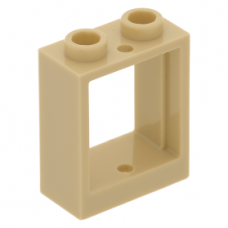 LEGO ablakkeret 1×2×2, sárgásbarna (60592)
